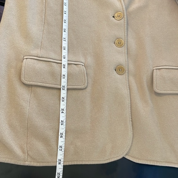 Lauren Ralph Lauren Black Label Cotton Blend Knit Blazer Jacket Tan Size 1X - Picture 15 of 15